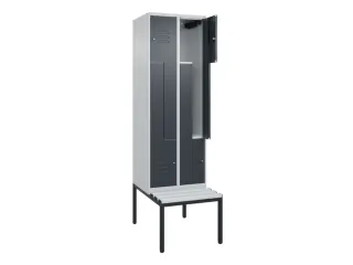 Z-garderobekast,HxBxD 2120x600x815mm,2vak,vak B 300mm,cil.-slot - 2
