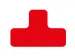 plaksymbool,T-vorm,markering HxB 100x150mm,PVC,rood