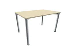 vergadertafel HxBxD 72x120x80cm rechthoekig Esdoorn 4voeten Alu