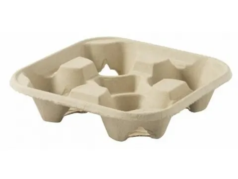 Biodore Draagtray Karton 4-vaks Naturel 2x100 Stuks