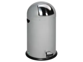 Push & Kick Afvalbak Staalplaat 40 Liter 730x415mm Met Pedaal Zilver - 2