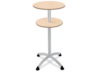 Statafel Stalen 4-Poots H 112cm Onderstel Zwart Blad Esdoorn - 1