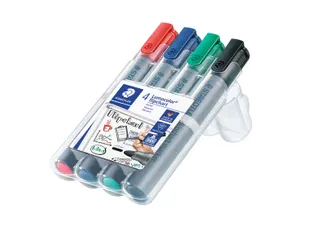 Viltstift Staedtler 356 voor flipover rond 2mm 4 stuks assorti - 5
