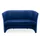 Bank Echt Leer Zit Hxbxd 46x106,6x49cm Totale Hxb 77x129cm Donkerblauw
