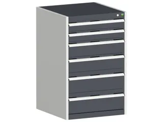 ladekast HxBxD 1000x650x650mm 6laden romp RAL7035 front RAL7016 - 1