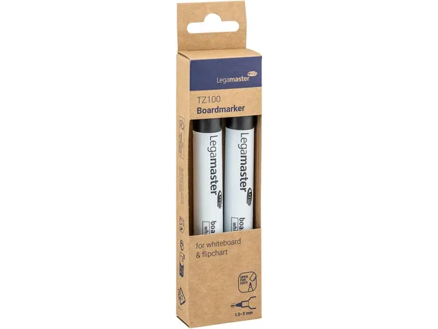Marqueur Tableau Blanc Legamaster TZ100 Ogive 1,5-3mm Noir 2pcs