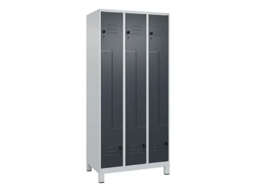 Z-garderobekast,HxBxD 1950x900x500mm,vak B 150/300mm,draaigrendel