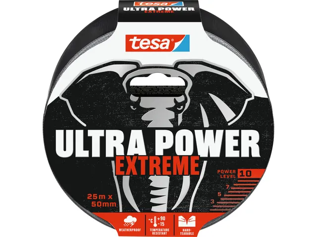 Reparatietape tesa Ultra Power Extreme repair 25mx50mm zwart