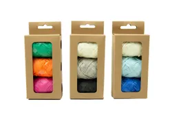 Lint raffia assorti: oranje, groen & roze