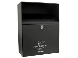 Wandasbak staal 24x30x9cm 7L zwart met 2 sleutels - 1