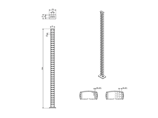 Guide-câbles Addit assis-debout 34.473 noir 130cm