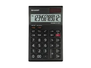 Calculator Sharp EL124TWH zwart-wit desk 12 digit - 1