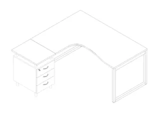 Bureauset Bureau Staand Ladeblok Links 730x1600x1650mm Wit - 1