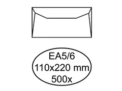 Envelop Bank Ea5/6 110x220mm 80gr Wit Gegomd Voordeelbundel