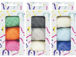 Lint raffia assorti: oranje, groen & roze - 4