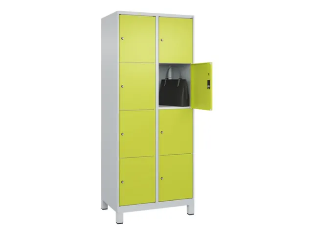 lockerkast,HxBxD 1950x800x500mm,2x4vakken,vak B 400mm,cil.-slot,voeten