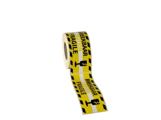 Gevaaretiket Raadhuis 46x125mm rol 250 stuks Fragile caution EN/NL gee - 2