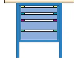 werkbank,HxBxD 845x1000x700mm,multiplexblad,RAL7035,front RAL7035