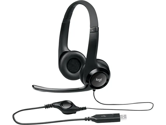 H390 Stereo Usb-A Headset 981-000406 bedraad zwart on-ear