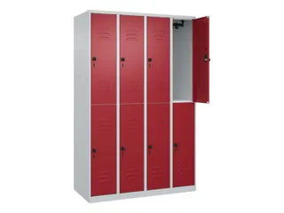 dubbeldekse locker,HxBxD 1850x1200x500mm,4x2vak.,vak B 300mm - 2