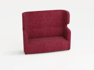 sofa,2-zits,geluidabsorberend,stof rood,HxBxD 1330x1570x760mm - 2
