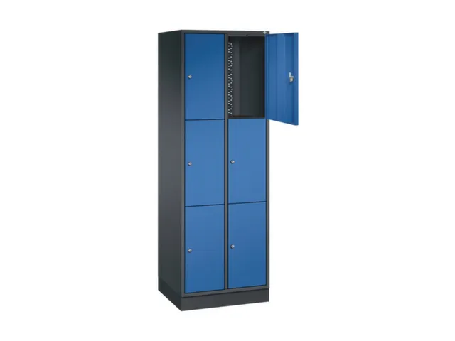 lockerkast,HxBxD 1950x620x500mm,2x3vakken,cil.-slot,sokkel