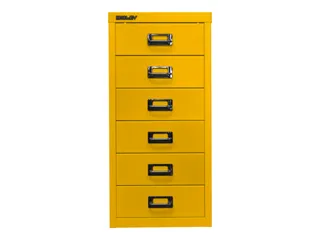 kantoor-ladekast HxBxD 590x279x380mm 6 laden romp + front geel staal - 2
