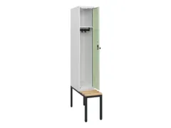 locker met bank,HxBxD 1950x300x815mm,1vak,vak B 300mm,draaigrendel