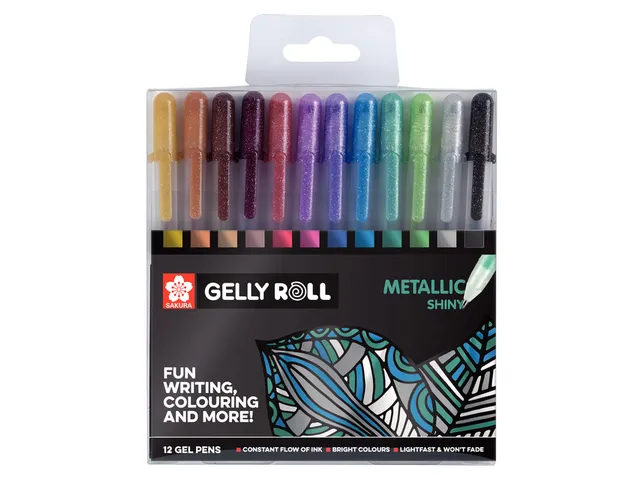 Gelschrijver Sakura Gelly Roll Metallic set à 12 kleuren