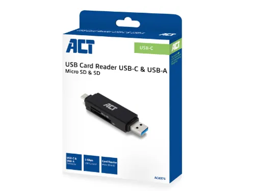 Kaartlezer ACT USB-C/USB-A 3.0
