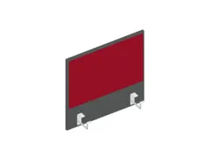 baliepaneel,v. bureau,aanbouw links,B 600mm,MS-donkergrijs,BN4011-rood