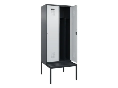 locker met bank,voor scheiding van kleding,HxBxD 2120x800x815mm,2vak