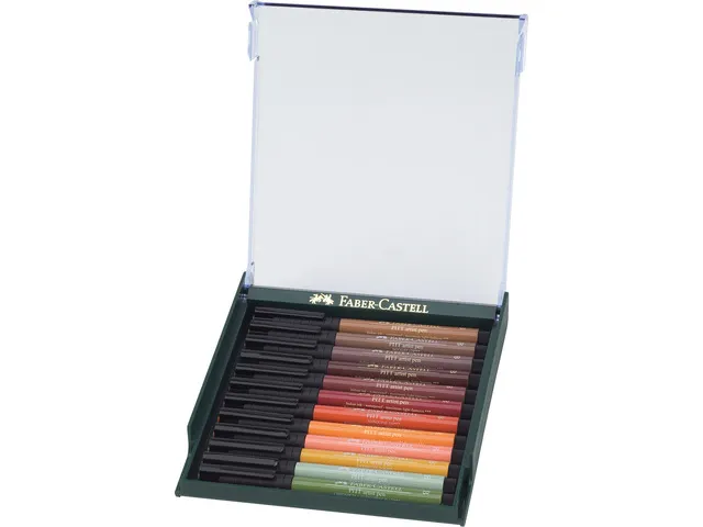 tekenstift Pitt Artist Pen Brush set 12 stuks Earth Tone