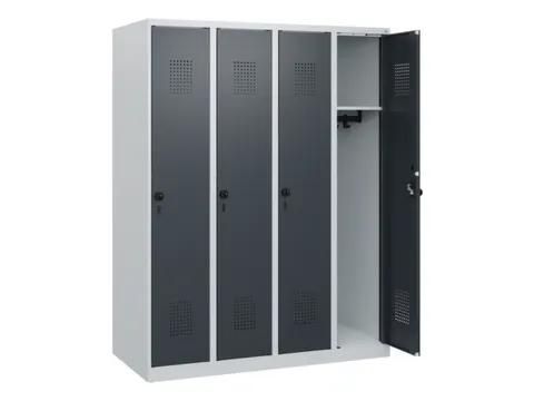 schoollocker,HxBxD 1530x1200x500mm,4vak,vak B 300mm,draaigrendel