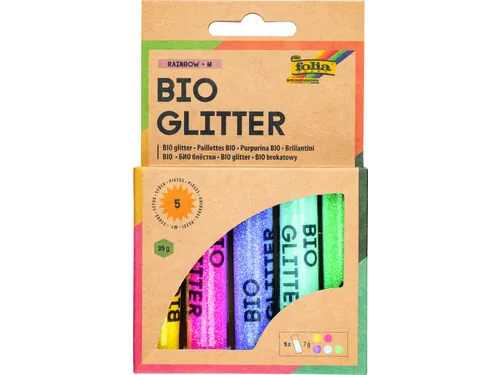 Glitterpoeder Bio Folia Rainbow 7gr 5 kleuren