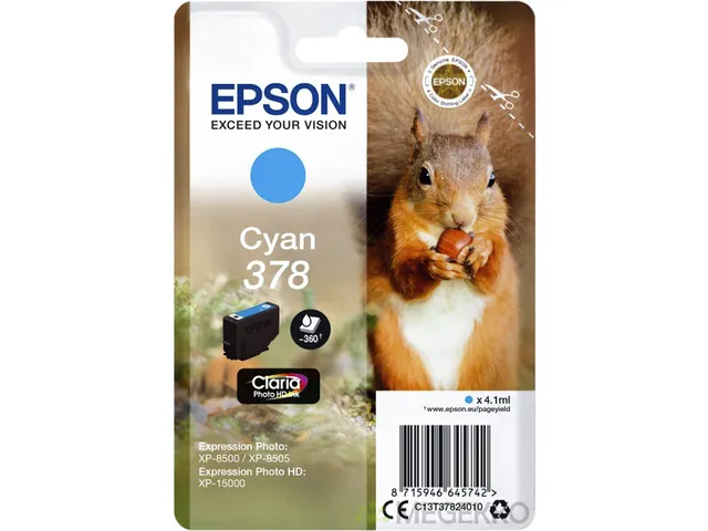 Inktcartridge Epson 378 T3782 blauw C13T37824010