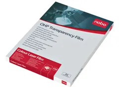 Overheadprojector transparanten Nobo voor kleurenlaserprinters 50 stuk
