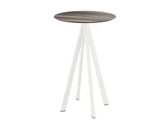 statafel,HxØ 1090x700mm,rond,4voeten wit,blad HPL Tropical Wood