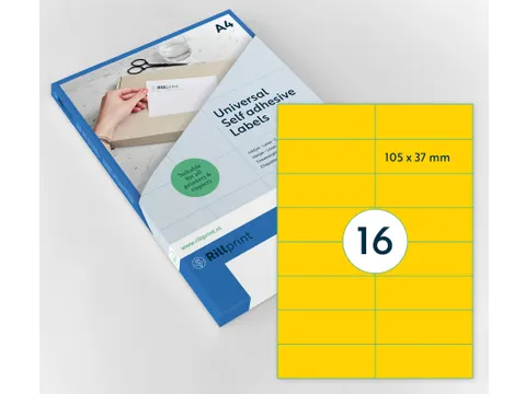 Gekleurde Etiketten 105x37mm Geel 42717 1000 Vel