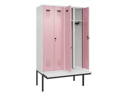 locker met bank,voor scheiding van kleding,HxBxD 2120x1200x815mm,4vak