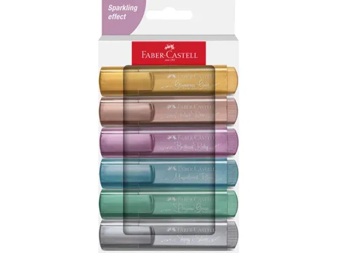 Markeerstift Faber-Castell 46 metallic 6stuks goud, zilver, roze, ruby