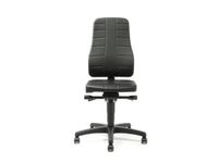 Werkstoel Ergoplus 40 Kunstleer Zwart 450-600mmx460x410-470mm Wielen