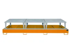 opvangbak,v. 3xIBC,opvangvol. 1000l,HxBxD 780x3850x1460mm