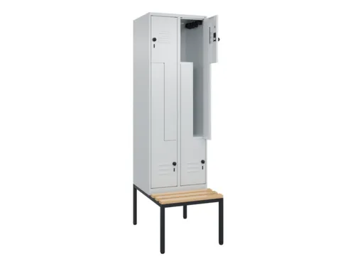 Z-garderobekast,HxBxD 2120x600x815mm,2vak,vak B 300mm,draaigrendel