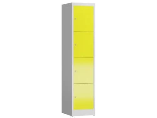 Lockerkast 1800x415x500mm 1x4 vakken cilinderslot, sokkel, RAL1018