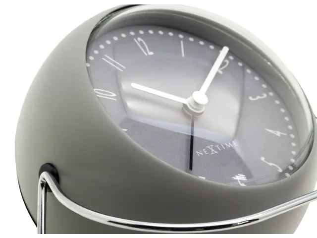 Wekker NeXtime Bubble alarm clock 11x8cm grijs metaal