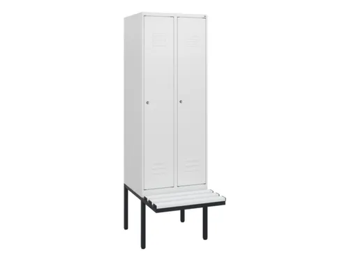 locker met bank,HxBxD 1950x600x815mm,2vak,vak B 300mm,cil.-slot
