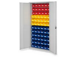 kast met sleufplaat m. bakken,HxBxD 1950x1000x410mm,72bakken PE
