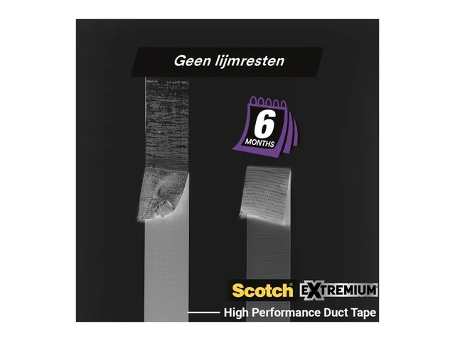Plakband Scotch Extremium no residue duct tape 48mmx18.2m grijs