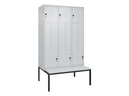 Z-garderobekast,HxBxD 2120x1200x815mm,6vak,vak B 400mm,draaigrendel